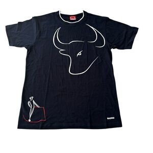 Vintage Burladero Madrid Bullfighter Graphic T-Shirt Men's XL Blue‎